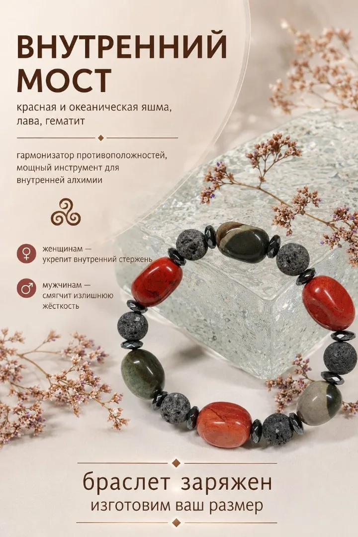 Купить Браслет из яшмы и лавы